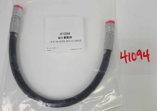 41094 WESTERN 1/4 X 18 HOSE W/FJIC ENDS