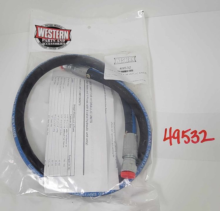 49532 WESTERN HOSE KIT 3/8 X 36 W/FJIC ENDS