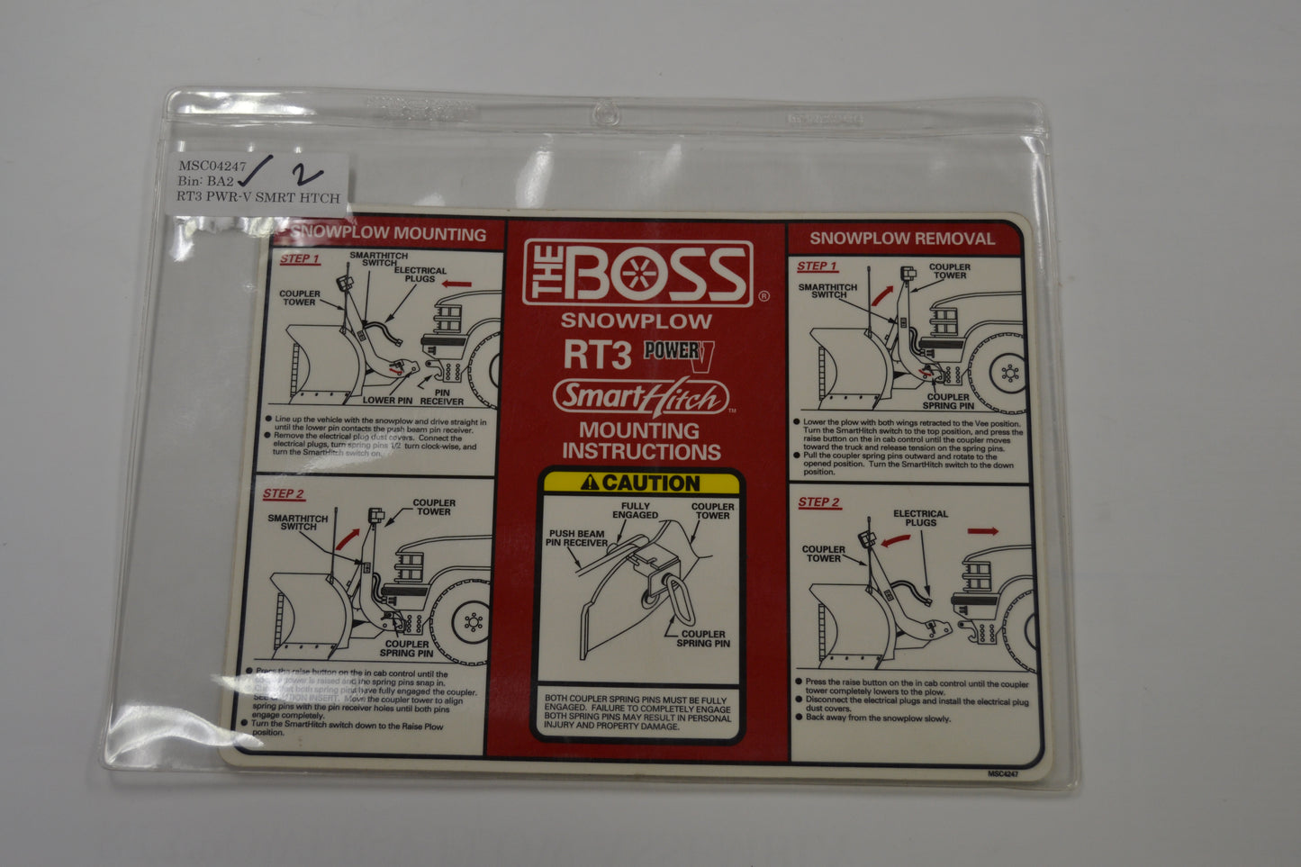 MSC04247 BOSS DECAL,RT3 V MOUNTING INST
