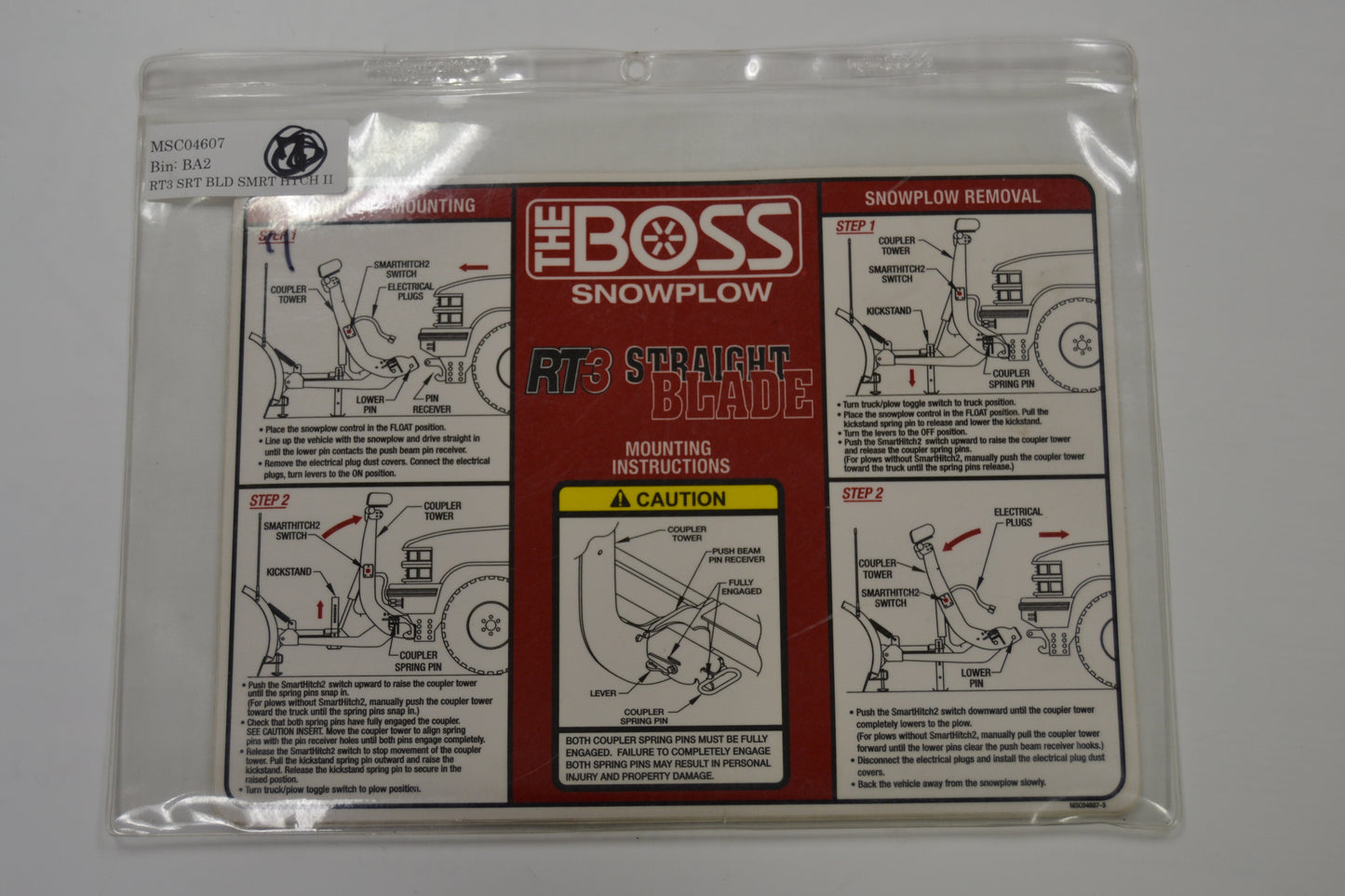 MSC04607 BOSS DECAL,MOUNTING INST,STB,SMARTHITCH2